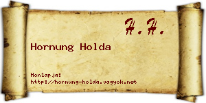 Hornung Holda névjegykártya